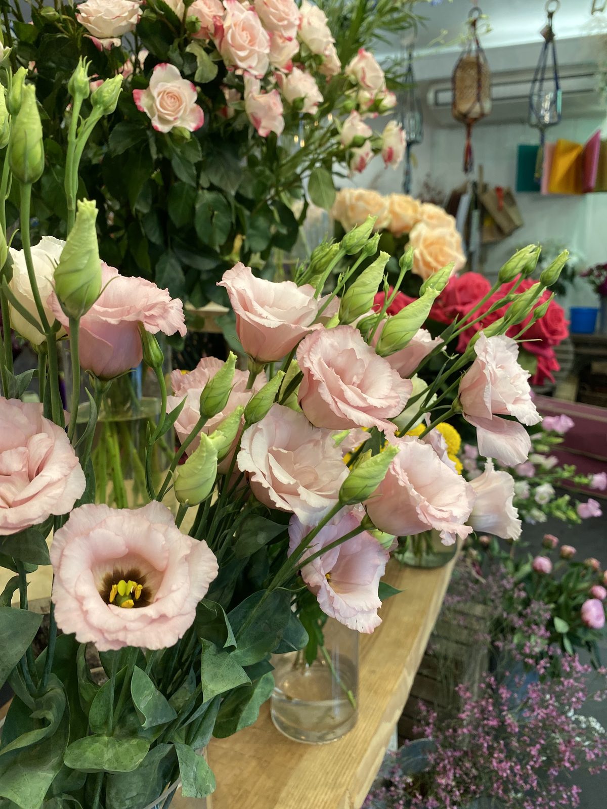 Lisianthus roses poudrés